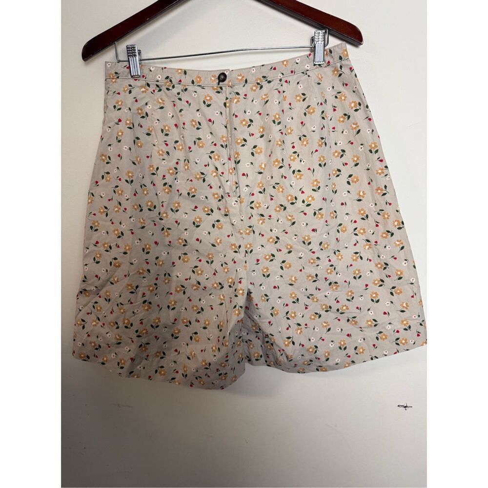 L.L. Bean Floral Cotton Relaxed Shorts High Rise Camping Contemporary Casual 14